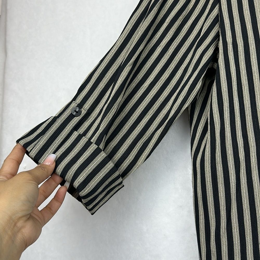 C.B. Collection Blouse Women’s Button Down Shirt 2 in 1 Striped Multi Sz  XLP - Picture 2 of 8